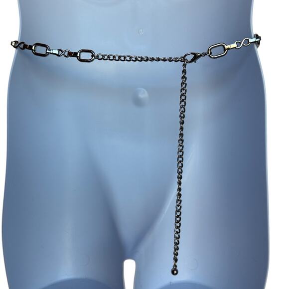 Silver Tone Adjustable Metal Chain Belt - Fits up to 40 inch Waist - Picture 5 of 10